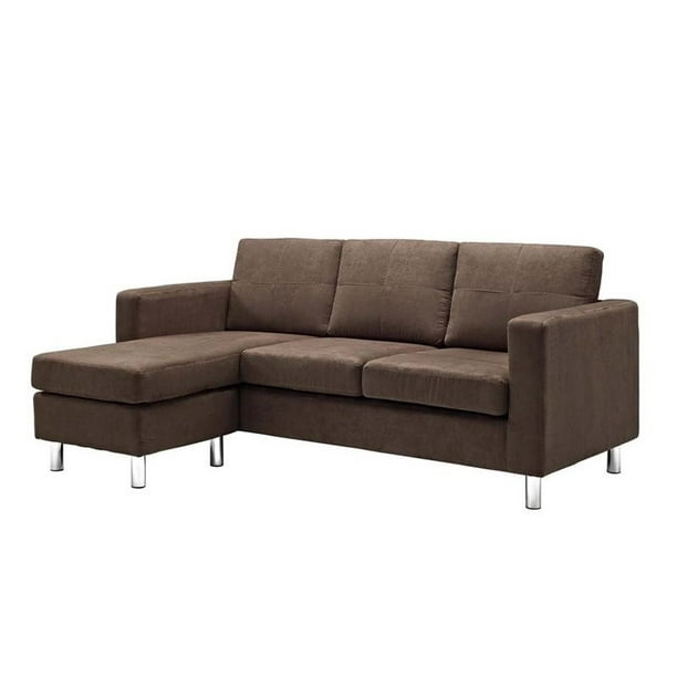 Dorel Living Small Spaces Adjustable Sectional Sofa In Brown Walmart Com Walmart Com