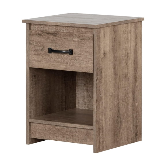 Bowery Hill Traditional 1-Drawer Wood Nightstand in Weathered Oak