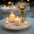 thumbnail image 5 of Efavormart 3-Pack Wooden Centerpiece Plates 13" – Antique White Beaded Charger Plates, Rustic Farmhouse Décor, 5 of 5
