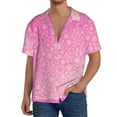 thumbnail image 3 of Balery Breast Cancer Pink Ribbons Awareness Men's Casual Button Down Shirt Short Sleeve Textured Summer Cuban Beach Shirts-4X-Large, 3 of 7