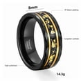 thumbnail image 4 of GY Black Gold Plated Gold Design Ring 8mm Tungsten Carbide Ring for Men Wedding Band Man Ring, 4 of 7