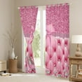 thumbnail image 3 of Feelyou Pink High Heel Black Out Curtains for Girls, Princess Sequin Print Curtains Pack of 2 (42x63 Each), Chic Glitter Diamond Bedroom Curtains, Blackout Curtains Room Decor, 3 of 6