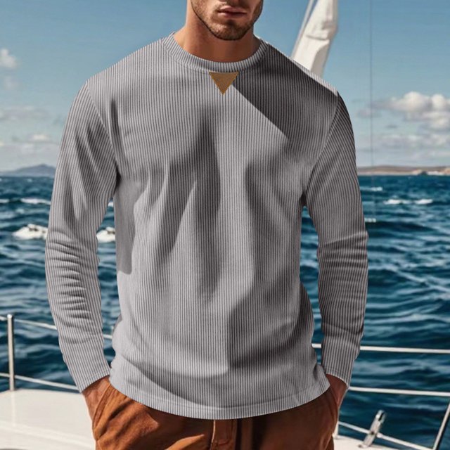 pstuiky mangas largas para hombre, Blusas/camisas casuales de moda para hombre, de color liso, de manga larga y cuello redondo camisetas de hombre s