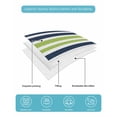 thumbnail image 5 of Quilts Twin Size, Navy Blue Green Striped Soft Comforter Bedding Set for Bed, Gradient Horizontal Lines Lightweight Quilted Bedspread with Pillow Cover(2 Pieces) for All Season, 68x86 Inch, 5 of 6