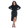 thumbnail image 3 of Plus Size Long Sleeve Tulip Knee Length Dress, 3 of 11