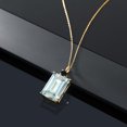 thumbnail image 4 of Gem Stone King 18K Yellow Gold Plated Silver Sky Blue Simulated Aquamarine and Black Onyx Pendant Necklace for Women (16.02 Cttw, Emerald Cut 18X13MM, With 18 inch Silver Chain), 4 of 4