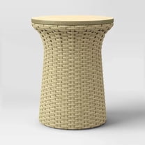 Wicker Storage Patio Accent Table Tan - Threshold