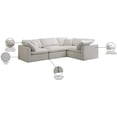 thumbnail image 6 of Meridian Furniture Plush Contemporary Velvet Modular Sectional in Cream, 6 of 7