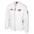 thumbnail image 2 of Men's Colosseum Virginia Tech Hokies White Rabbit Full-Zip Bomber Jacket, 2 of 3