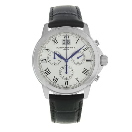 Raymond Weil Tradition White Roman Dial Steel Quartz Mens Watch 4476-STC-00300