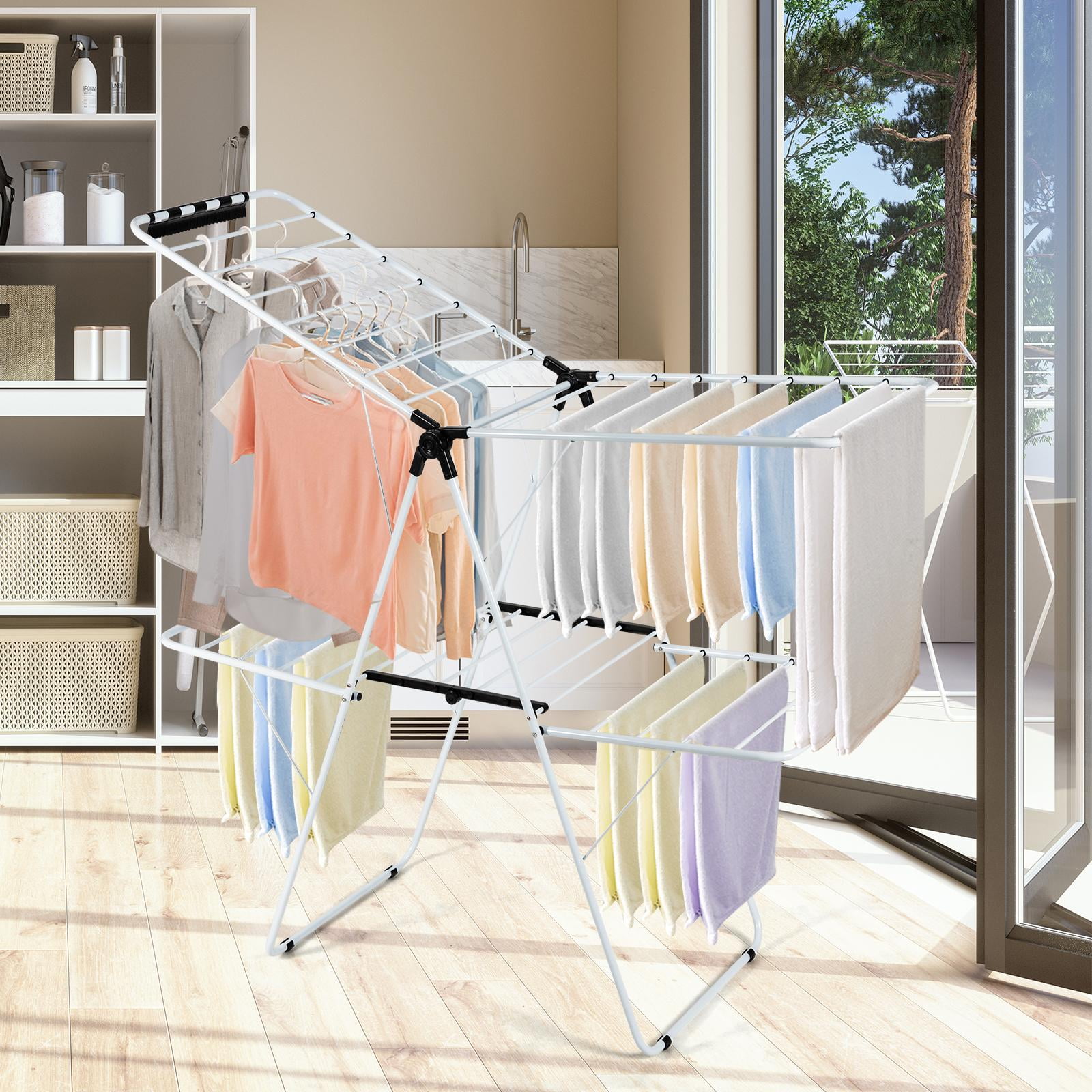 Giantex Clothes Drying Rack, Foldable 2-Level Laundry Drying Rack