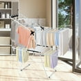 thumbnail image 2 of Giantex Clothes Drying Rack, Foldable 2-Level Laundry Drying Rack w/Height-Adjustable Wings, Standing Large Drying Rack, 2 of 10