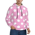 thumbnail image 2 of Salouo Pink And White Polka Dot Pattern Men's Fall Hoodie Sweatshirt,Sport Hoodie with Pockets for Men Pullover Casual Hooded Sweatshirt-X-Large, 2 of 7