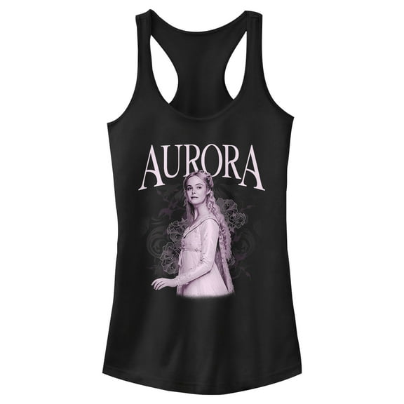 Junior's Maleficent: Mistress of All Evil Briar Rose Portrait  Racerback Tank Top Black Medium