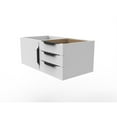 thumbnail image 3 of Castello USA Alpine 35" Wood Floating Vanity Base in White with Black Handles, 3 of 4