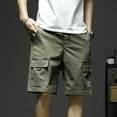 thumbnail image 4 of adviicd Denim Shorts Men's Slim-Fit 9" Flat-Front Comfort Stretch Chino Short Male Cargo Shorts, 4 of 5