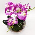 thumbnail image 4 of Flores de orquídeas artificiales con maceta blanca de plástico Flores falsas de Phalaenopsis con maceta Flor artificial para la decoración de la oficina de la boda en casa TUNC Sencillez, 4 of 5