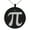 Black, variant on Stainless Steel Pi Mathematical Engraved Small Medallion Circle Charm Pendant Necklace