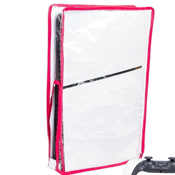 Console Dustproof Cover for PS5 Slim - Transparent PVC Protective Sleeve with Anti-Scratch Washable Design - Compatible with Both Disc and Digital Versions
