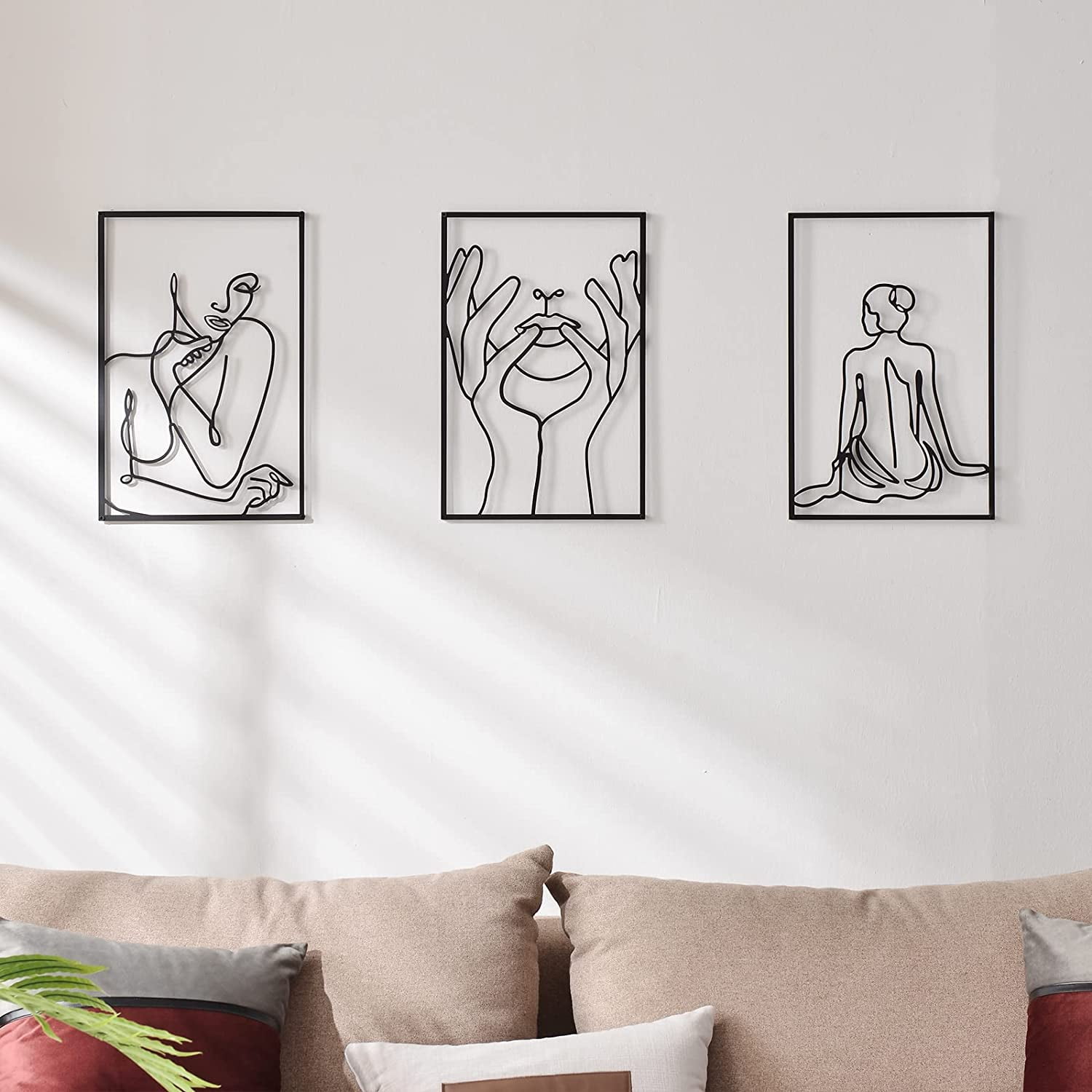 Minimalist Decor Set of 3 Modern Wall Art Prints  For Home Living Room Bedroom 