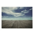 thumbnail image 1 of Dock Cutting Board, Cloud Ocean Beach from Pier in the Middle of Nowhere Calm Harbour Landscape, Decorative Tempered Glass Cutting and Serving Board, in 3 Sizes, by Ambesonne, 1 of 2