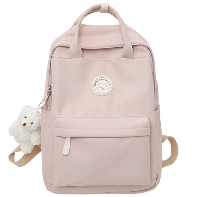 Mochila para Adolescentes Gran Capacidad Con Felpa Rosa Hugtrwg