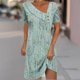 thumbnail image 4 of Mini Vestido de Verano de Manga Corta Cuello Redondo Longitud de la Ternera Media, Fluido Impreso Vestido de Verano Corto Casual, 4 of 5