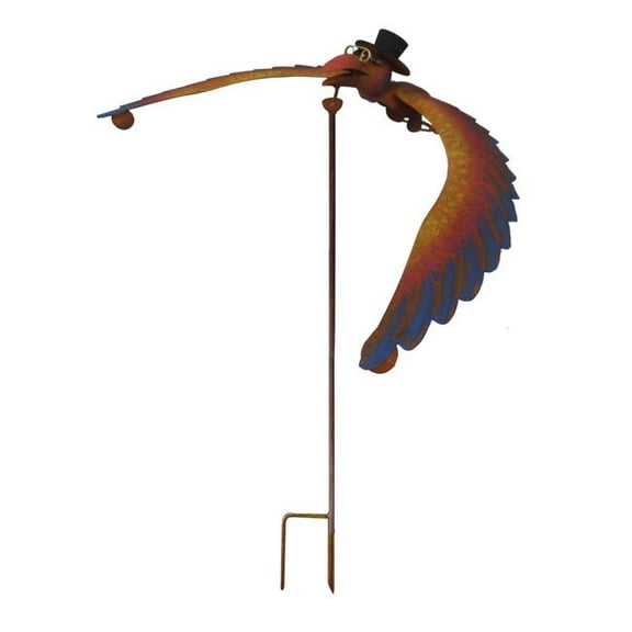 Continental Art Center 13651 Rustic Metal Balancing Old Crow Stake