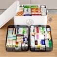 thumbnail image 2 of YUOFD 3-Tier Medicine Organizer Box with Pill Case , Portable Pill Case & Multipurpose Storage for Cabinet, Craft , Travel, Dorm Essentials, Empty First Aid Kit for Home, 2 of 9