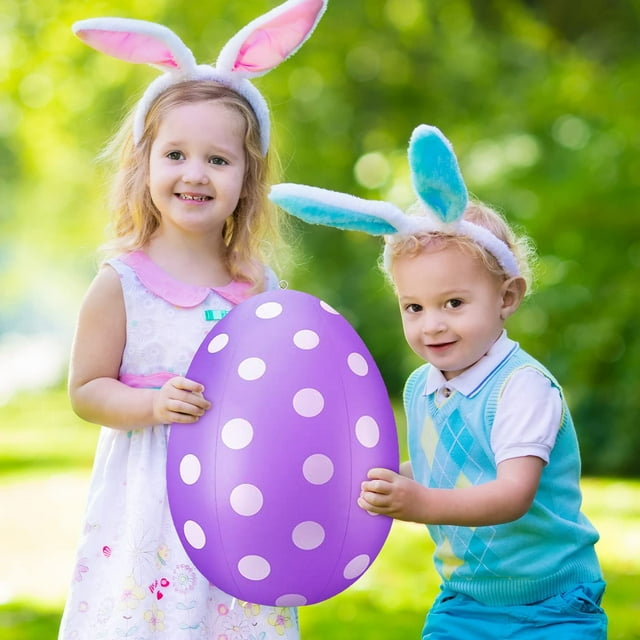 Decoración de Pascua, adornos de Pascua, regalos de Pascua, huevos de Pascua inflables, juguetes de decoración al aire libre para niños, huevos de Pascua inflables de colores para fiestas en el jardín