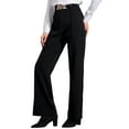 thumbnail image 4 of Allegra K Women's Straight Leg Pleated High Waisted Office Business Slacks Casual Pants, 4 of 6