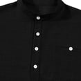 thumbnail image 7 of Ohufall Henry T-Shirt for Men Button Short Sleeve T Shirts with Pocket Solid Color Casual Tops, 7 of 7