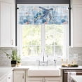 thumbnail image 2 of Coastal Turtle Valances for Windows Farmhouse Kitchen Curtains Valances Rod Pocket Valance Curtains for Kitchen Windows Blue Nautical Starfish Coral Jellyfish Window Valances for Bathroom 42"x12", 2 of 6