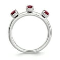 thumbnail image 2 of Sterling Silver Stackable Expressions Created Ruby Three Stone Ring Size 5, 2 of 3