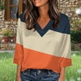 thumbnail image 2 of LIaqionyy 3/4 Sleeve Tops for Womens Plus Size Satin V Neck Dressy Casual Business Work Blouses Office Shirts S-5XL, 2 of 5