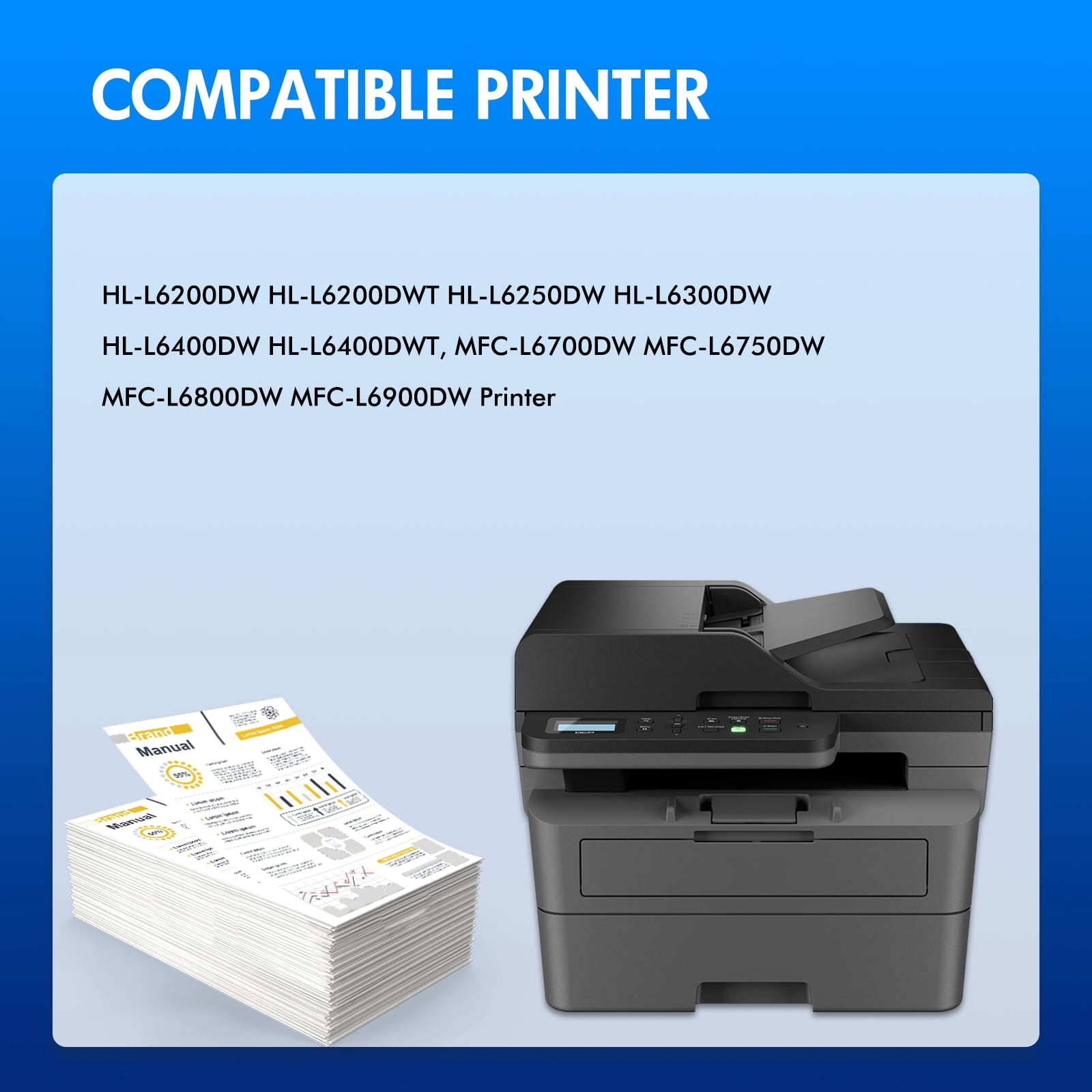 TN880 Super High Yield Toner Cartridge 2-Pack Compatible for Brother TN880 Black TN-880 TN 880 HL-L6200DW L6200DWT L6400DW L6400DWT MFC-L6700DW L6800DW L6900DW Printer Ink