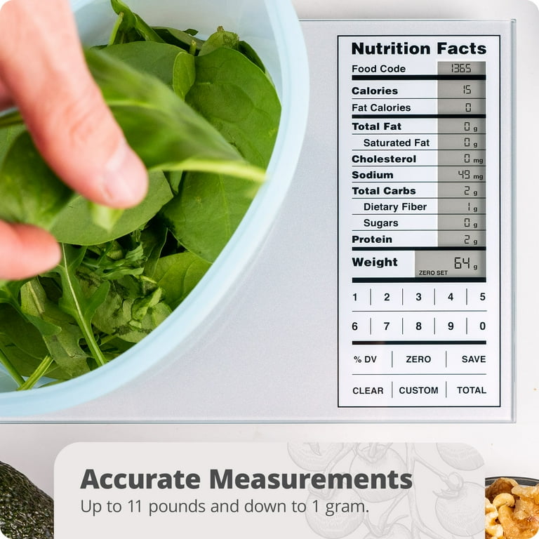 Kitrics Perfect Portions Digital Scale with Nutrition Facts Display Silver
