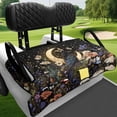 thumbnail image 4 of Uourmeti Moon and Floral Pattern Golfcart Seat Cover Protective, with Pockets Golf Cart Cushion Covers Fit for Club Cars, 4 of 8