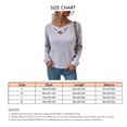 thumbnail image 5 of Mujeres V Cuello Criss Cross Otoño Suéteres Camisas Moda Punto Jersey Casual Manga Larga Tops, 5 of 5