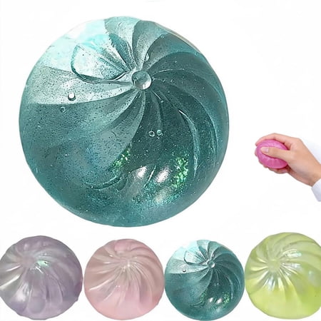 karymi Simulation Steamed Stuffed Bun Translucent Dumpling Stress Ball Squeeze Slow Rising Soft Decompression Dough for Adults Room Decor