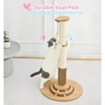 thumbnail image 6 of Cat Scratching Post Premium Sisal Cat Scratcher Kitten Toys for Indoor Kittens 33.6" Tall Cat Tower Scratch Post Cat Tree Wooden Interactive Ball Track Cat Toy with Hanging Ball, Beige, 6 of 18