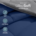 thumbnail image 5 of Bare Home 4-Piece Reversible Bed-in-a-Bag - Premium 1800 Collection - Twin XL, Dark Blue/Gray Comforter with Dark Blue Sheet Set, 5 of 10