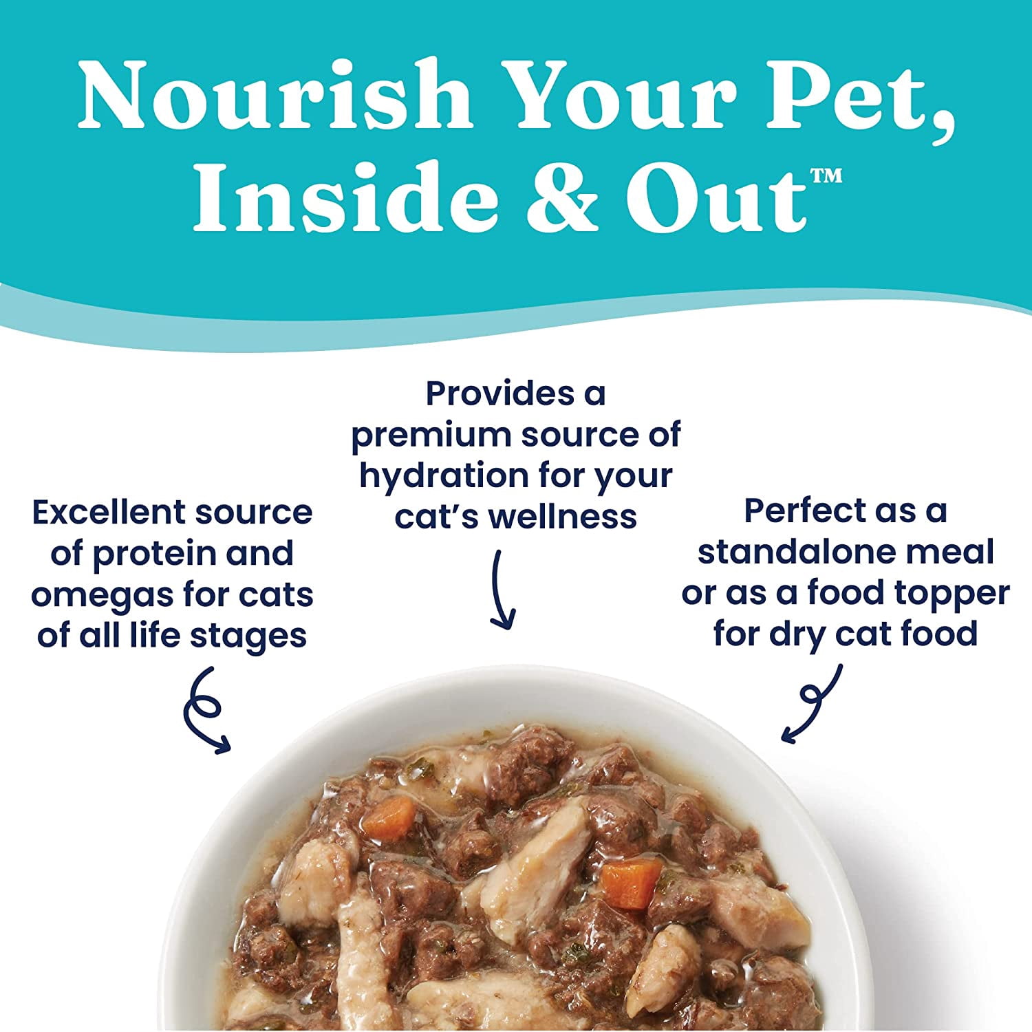 Solid Gold Shreds in Gravy with Real Tuna & Sardine for Cats - Canned Wet Cat Food - Grain & Gluten Free Shreds with Gravy - Superfood, Protein, Vitamins, Minerals & Amino Acids - 16ct/6oz Can