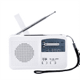 thumbnail image 2 of FM/AM Radio Solar Hand Crank Self Powered Radio Multifunctional Portable Emergency Radio with Flashlight White, 2 of 8