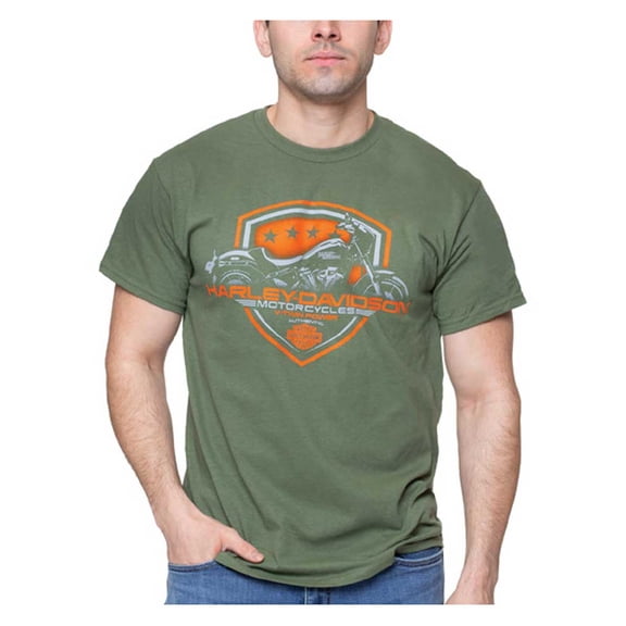 Harley-Davidson Men's Joyride Short Sleeve Crew-Neck Tee - Military Green (2XL), Harley Davidson