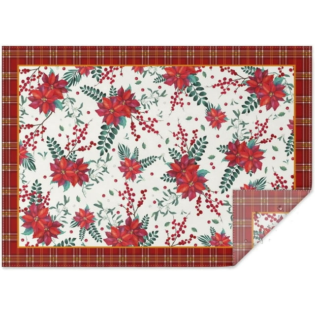 Nappe Flocon de Neige de Noël Couverture de Table Ronde Décoration de Noël Linge de Table Parfait pour Fête Cuisine Dîner, 60 Pouces X 84 Pouces Rond