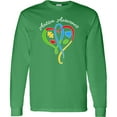 thumbnail image 3 of Inktastic Autism Awareness Heart Ribbon and Puzzle Pieces Long Sleeve T-Shirt, 3 of 5