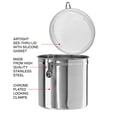 thumbnail image 4 of Oggi 130-Ounce Jumbo Stainless Steel Kitchen Airtight Canister with Clear Arylic Lid and Locking Clamp, 4 of 6