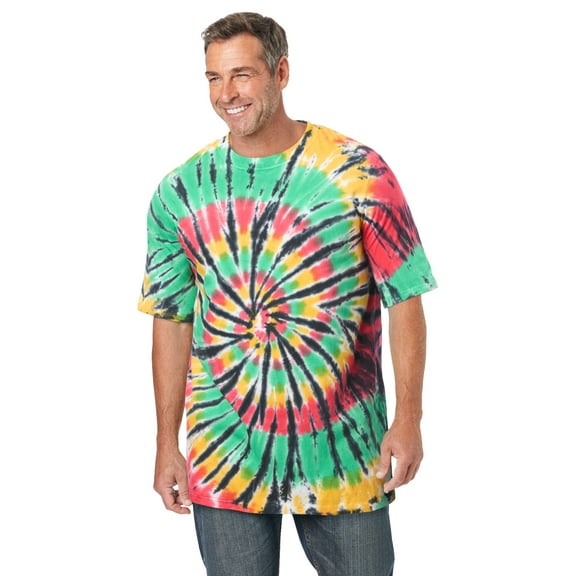 KingSize Men's Big & Tall Lightweight Tie-Dye Crewneck Tee