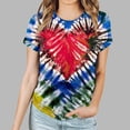 thumbnail image 2 of ShomPort Tie Dye Print Tunic Tops for Womens Short Sleeve Round Neck Trendy Spring Summer Tops, 2 of 4